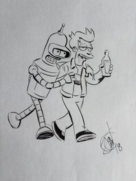 John Delaney - Fry & Bender (Futurama) - Planche originale