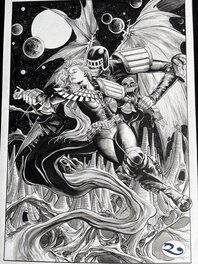 David Roach - Judge Anderson & Judge Death - Illustration originale