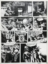 Benoît Sokal - 1979 - Canardo : On achève bien les héros - Planche originale