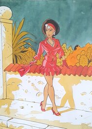 Eric Lenaerts - Dessin d'Eric Lenaerts pour un ex-libris Pin-up - Original Illustration