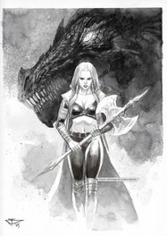 Dragan Paunovic - La Geste des Chevaliers Dragons T32 - Et la hache passe dans d'autres mains - Illustration originale