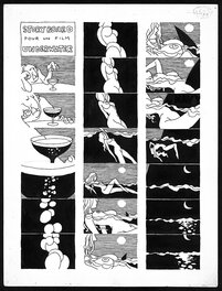 André-François Barbe - André-François Barbe - Cinema - Storyboard pour in Film Underwater - 1971 - Planche originale