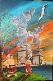 Bas Heymans - Oom Dagobert met maharadja schilderij - Illustration originale