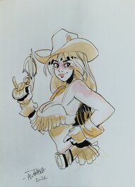 Alessandro Barbucci - Fourmille en CowGirl - Illustration originale