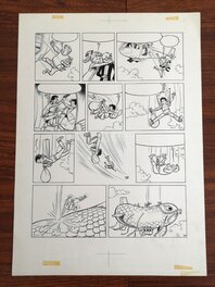 (1976) Craenhals - Les 4 As et la saucisse volante - Planche originale 33