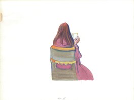 Milton Glaser - La Traviata, Violetta, act III - Original Illustration