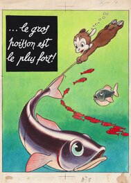 José Cabrero Arnal - Roudoudou "Le gros poisson" - Illustration originale