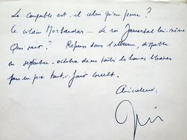 Dédicace manuscrite au dos de la feuille Dédicace manuscrite au dos de la feuille