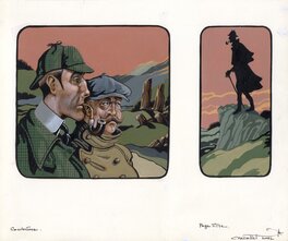 Jean-Michel Nicollet - Jean-Michel NICOLLET – SHERLOCK HOLMES – Chien des Baskerville – Gallimard 2002 – Illustration originale de couverture - Illustration originale