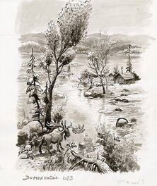 Nicolas Dumontheuil - NICOLAS DUMONTHEUIL – Le Meunier Hurlant – Dessin original de quatrième de couverture - Illustration originale
