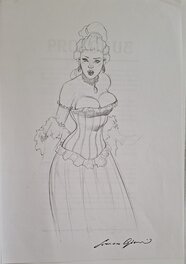 Giovanni Lorusso - Demoiselle en corset - Original Illustration