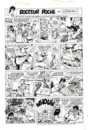 Marc Wasterlain - Wasterlain : Docteur Poche tome 8, gag "Le petit Chaperon rouge" - Planche originale