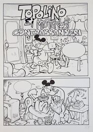Giuseppe Ferrario - Topolino e i Misteriosi Contrabbandieri - Planche originale