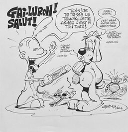 Gotlib - 2004 - Titeuf et Gai-Luron - Illustration originale