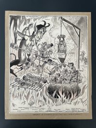 René Pellos "Merckx le Diabolique" parution Mirroir sprint Dessin Original CIRCA 1969