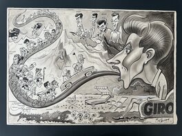 René Pellos "Mirroir sprint" Dessin Original 1966