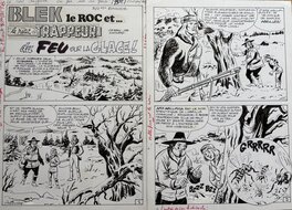 André Amouriq - Blek le Roc, Du feu sur la glace, planches n°1&2 titre, Kiwi#372 1986. - Comic Strip