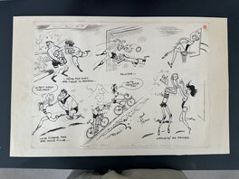 René Pellos - René Pellos "Journal Le Hérisson"  Illustration Presse CIRCA 1960 - Comic Strip
