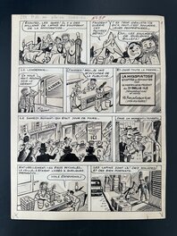 René Pellos Planche Originale "Les Pieds Nickelés" N° 35 page 1" 1958