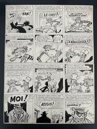 René Pellos - René Pellos Planche Originale "Pechedur et Briquemol" Publication Mirroir-Sprint CIRCA 1955 - Comic Strip