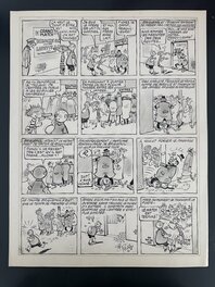René Pellos - René Pellos Planche Originale "Pechedur et Briquemol" Publication Mirroir-Sprint CIRCA 1955 - Comic Strip
