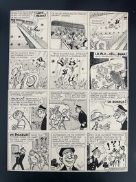 René Pellos - René Pellos Planche Originale "Pechedur et Briquemol" Publication Mirroir-Sprint CIRCA 1955 - Comic Strip