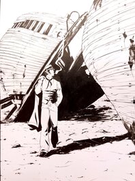Philippe Vandaële - Hommage à Hugo Pratt "Corto Maltese" A 3 - Illustration originale