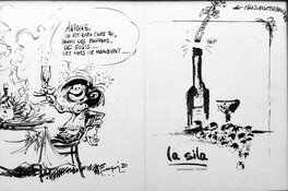André Franquin - Franquin - Gaston et Marsu au menu. - Illustration originale