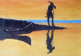 Lele Vianello - Vianello - Indien regardant la nature - Illustration originale