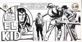 Dino Battaglia - El Kid # 9 strip format comic book first series - cover - 1955 - Original Cover