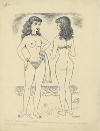 Georges Pichard - Ah comme cela va être agréable de retrouver les charmes de la plage - Original Illustration
