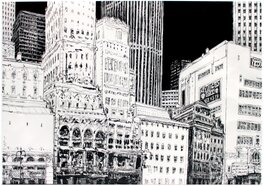 Nicolas De Crécy - New-York sur Loire - Quartier de la mode et de la confection - Original Illustration