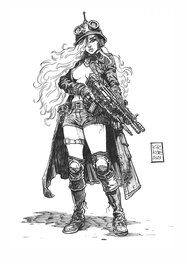 Arkadiusz Klimek - Planétoïde sans loi - Femmes travailleuses steampunk - Original Illustration