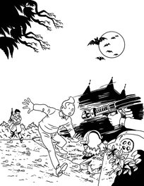 Dessin Original Tintin en hommage à hergé