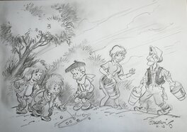 François Walthéry - Natacha et ses amis - Original Illustration