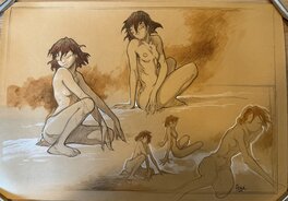 Frank Pé - Manon esquisses - Original Illustration