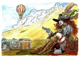 Arkadiusz Klimek - Planétoïde sans loi / Planetoida bezprawia - Sierra - colour - Original Illustration