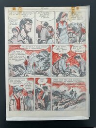 Planche Originale Noël Gloesner "Allez Ramuncho!" Page 32  +calque de mise en couleurs 1968