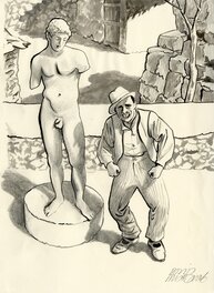 David Prudhomme - Rébétissa – Dessin original pour l’ex libris de la librairie Super Héros – R01 - Illustration originale