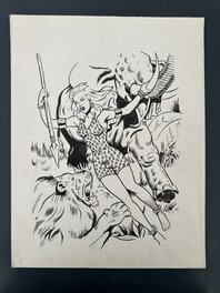 Enzo Magni - Couverture Originale Enzo Magni (Ingam) "La Panthère Blonde" Circa 1948 25X32 cm - Comic Strip