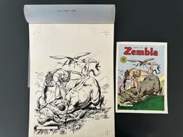 Couverture Originale Remy Bordelet Zembla N°360 de 1985 + calque de mise en couleurs