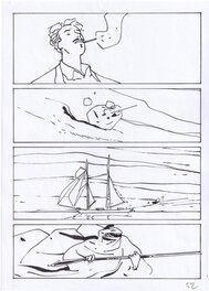 Bruno Le Floc'h - Paysage au chien rouge - Planche originale
