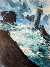 Gwendal Lemercier - LE PHARE    couleur directe - Illustration originale
