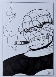 Marco Nizzoli - Nizzoli, La chose, illustration carte poker l’As de carreau, 1995. - Original Illustration