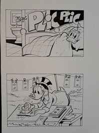 Giancarlo Gatti - Paperino e il Lavandino - Paperone e il Bucato - Original Illustration