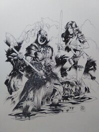 Rafael Vargas - Death Dealer Vs Red Sonja - Illustration originale