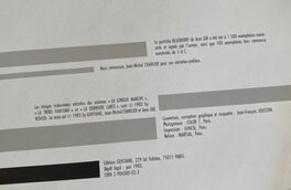 Les mentions de l'éditeur du portfolio de 1983 Les mentions de l'éditeur du portfolio de 1983