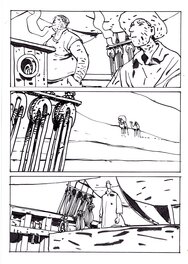 Bruno Le Floc'h - Paysage au chien rouge - Planche originale