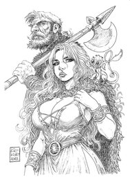 Arkadiusz Klimek - Pelisse et Bragon - fan art - Illustration originale