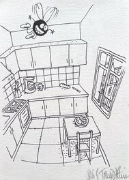 Lewis Trondheim - LA MOUCHE - Original Illustration